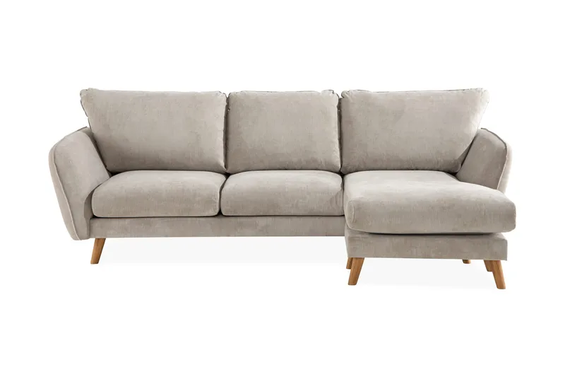 Trend Lyx 3-sits Högervänd L-formad Divansoffa i Tyg - Beige - Products - Möbler - Soffa - Divansoffa & schäslongsoffa - 4 sits soffa med divan
