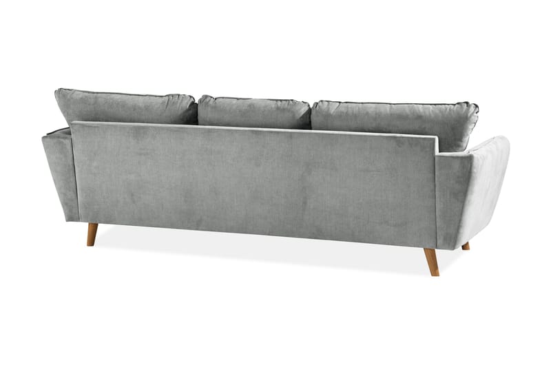 Trend Lyx 3-sits Högervänd L-formad Divansoffa i Tyg - Grå - Products - Möbler - Soffa - Divansoffa & schäslongsoffa - 4 sits soffa med divan
