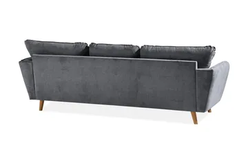 Trend Lyx 3-sits Högervänd L-formad Divansoffa i Tyg - Mörkgrå - Products - Möbler - Soffa - Divansoffa & schäslongsoffa - 4 sits soffa med divan