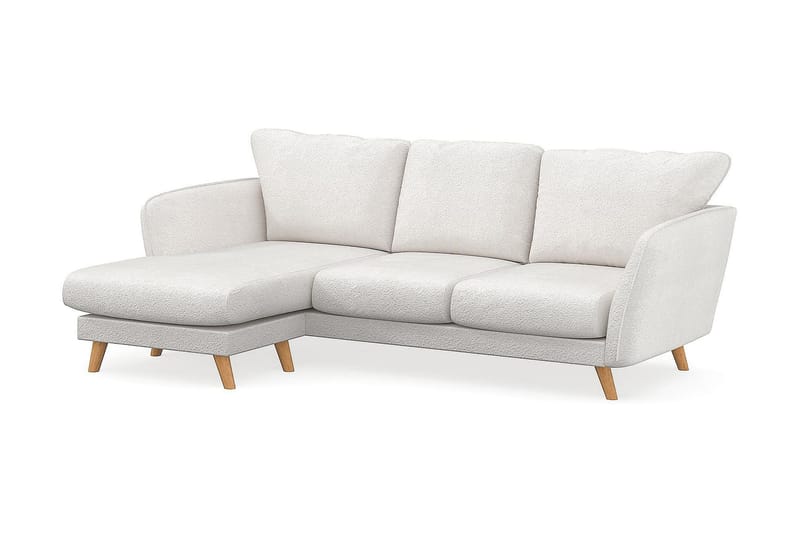 Trend Lyx 3-sits Vänstervänd L-formad Divansoffa i Bouclé - Vit - Products - Möbler - Soffa - Divansoffa & schäslongsoffa - 4 sits soffa med divan