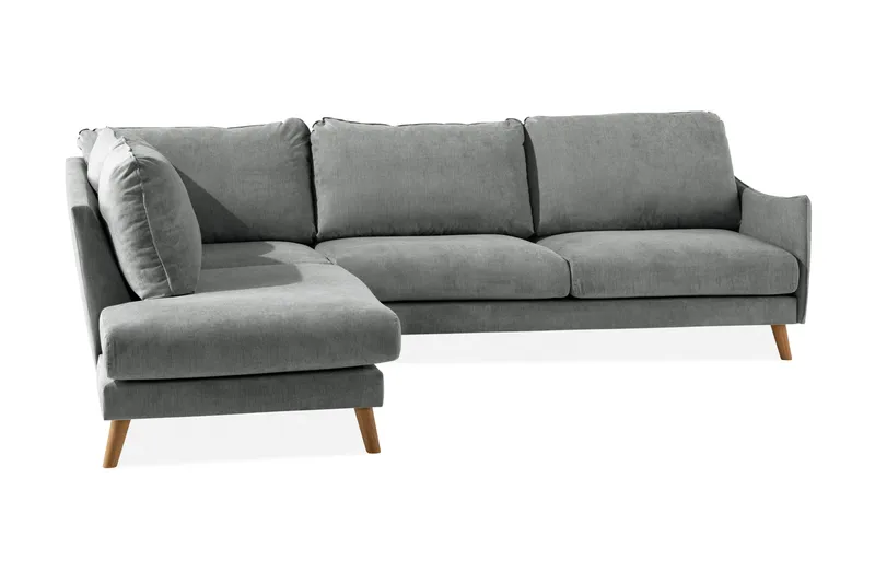 Trend Lyx 3-sits Vänstervänd L-formad Divansoffa i Tyg - Grå - Products - Möbler - Soffa - Divansoffa & schäslongsoffa - 4 sits soffa med divan