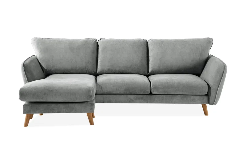 Trend Lyx 3-sits Vänstervänd L-formad Divansoffa i Tyg - Grå - Products - Möbler - Soffa - Divansoffa & schäslongsoffa - 4 sits soffa med divan