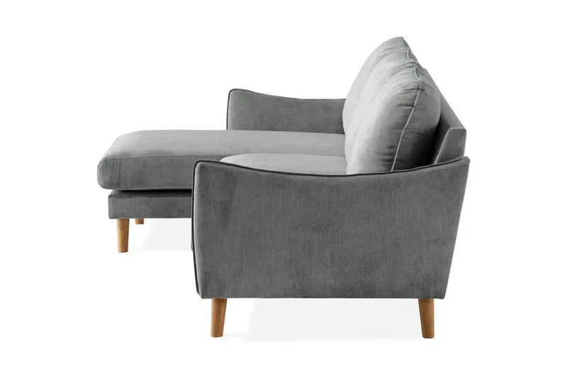 Trend Lyx 3-sits Vänstervänd L-formad Divansoffa i Tyg - Grå - Products - Möbler - Soffa - Divansoffa & schäslongsoffa - 4 sits soffa med divan