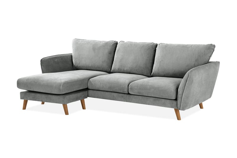 Trend Lyx 3-sits Vänstervänd L-formad Divansoffa i Tyg - Grå - Products - Möbler - Soffa - Divansoffa & schäslongsoffa - 4 sits soffa med divan