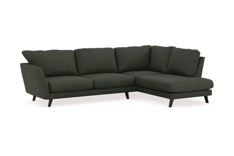 Trend Lyx 4-sits Högervänd L-formad Schäslongsoffa i Manchester - Mörkgrön - Products - Möbler - Soffa - Divansoffa & schäslongsoffa - 4 sits soffa med divan