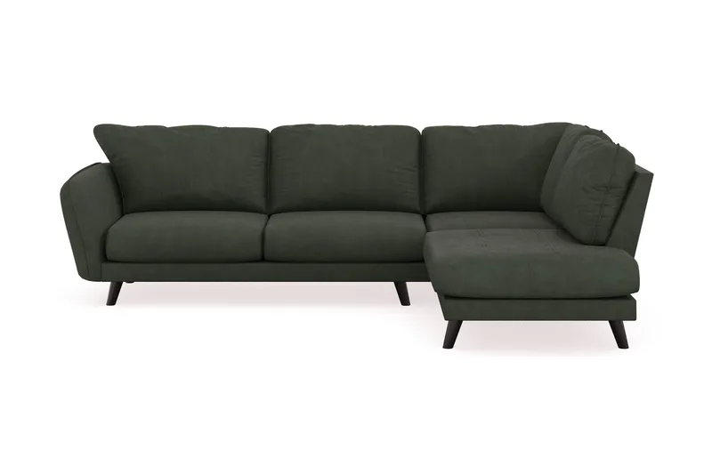 Trend Lyx 4-sits Högervänd L-formad Schäslongsoffa i Manchester, Mörkgrön