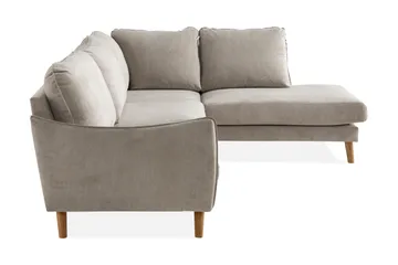 Trend Lyx 4-sits Högervänd L-formad Schäslongsoffa i Tyg - Beige - Products - Möbler - Soffa - Divansoffa & schäslongsoffa - 4 sits soffa med divan