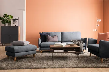 Trend Lyx Schäslongsoffa Höger - Mörkgrå/Ek - Products - Möbler - Soffa - Divansoffa & schäslongsoffa - 4 sits soffa med divan
