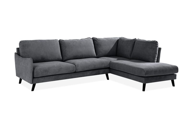 Trend Lyx Schäslongsoffa Höger - Mörkgrå/Svart - Products - Möbler - Soffa - Divansoffa & schäslongsoffa - 4 sits soffa med divan