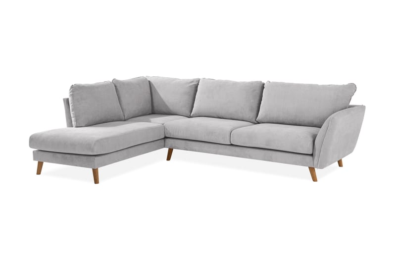 Trend Lyx Schäslongsoffa Vänster - Ljusgrå/Ek - Products - Möbler - Soffa - Divansoffa & schäslongsoffa - 4 sits soffa med divan