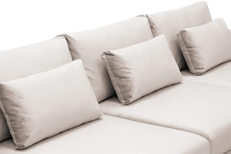 Grande 5-sits U-Soffa med Divan Höger - Beige Sammet - Products - Möbler - Soffa - Sammetssoffa