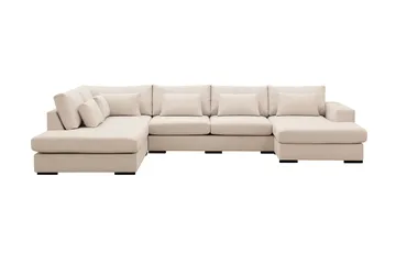 Grande 5-sits U-Soffa med Divan Höger - Beige Tyg - Products - Möbler - Soffa - U-soffa