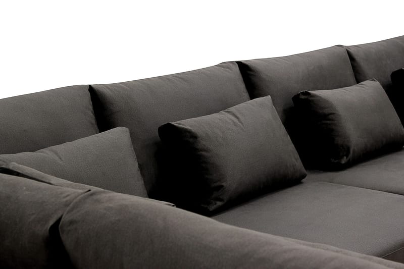 Grande 5-sits U-Soffa med Divan Höger - Mörkgrå Sammet - Products - Möbler - Soffa - Sammetssoffa