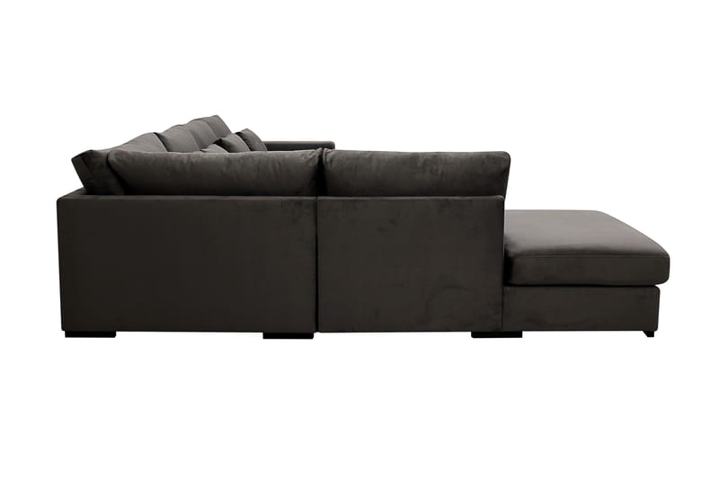 Grande 5-sits U-Soffa med Divan Höger - Mörkgrå Sammet - Products - Möbler - Soffa - Sammetssoffa