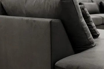 Grande 5-sits U-Soffa med Divan Höger - Mörkgrå Sammet - Products - Möbler - Soffa - Sammetssoffa