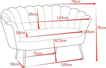 Kingsley 2-sits soffa grön sammet - Grön - Products - Möbler - Soffa - Sammetssoffa