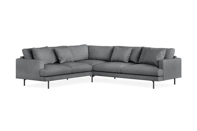 Menard 6-sits Vänstervänd L-formad Hörnsoffa i Tyg - Mörkgrå - Products - Möbler - Soffa - Hörnsoffa