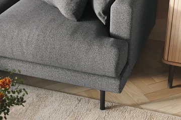 Menard 6-sits Vänstervänd L-formad Hörnsoffa i Tyg - Mörkgrå - Products - Möbler - Soffa - Hörnsoffa