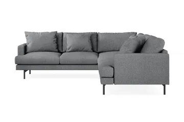 Menard 6-sits Vänstervänd L-formad Hörnsoffa i Tyg - Mörkgrå - Products - Möbler - Soffa - Hörnsoffa