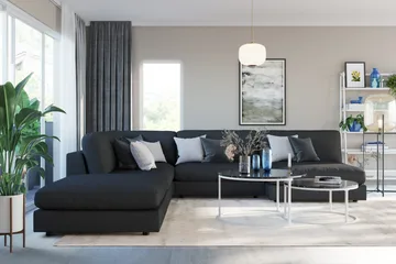 Arken 2-sits Divanmodul i Tyg - Svart - Products - Möbler - Soffa - Modulsoffa - Övriga moduler till modulsoffa