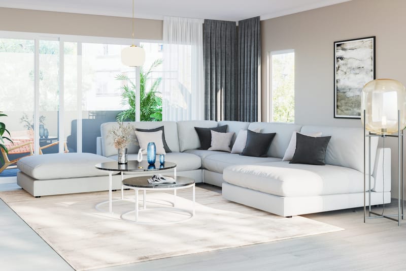 Arken 2-sits Mittmodul i Tyg 120 cm bred - Ljusgrå - Products - Möbler - Soffa - Modulsoffa - Mittmodul