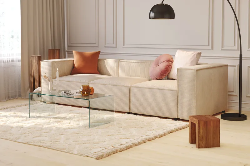 Cubo 1-sits Högermodul i Manchester 108 cm bred - Beige - Products - Möbler - Soffa - Modulsoffa - Övriga moduler till modulsoffa