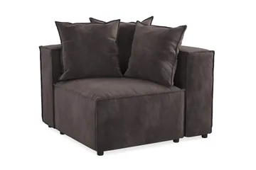 Cubo 1-sits Högermodul i Sammet 108 cm bred - Mörkgrå - Products - Möbler - Soffa - Modulsoffa - Övriga moduler till modulsoffa