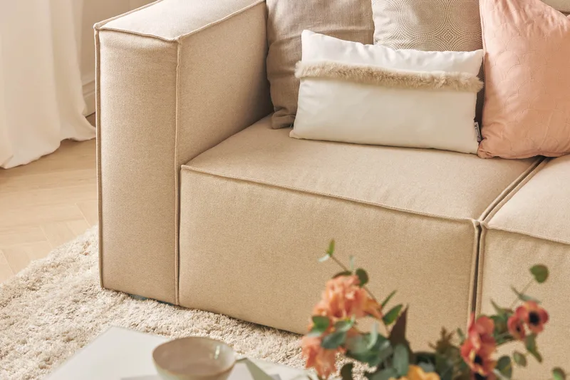 Cubo 1-sits Högermodul i Tyg 108 cm bred - Beige - Products - Möbler - Soffa - Modulsoffa - Övriga moduler till modulsoffa