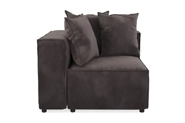 Cubo 1-sits Vänstermodul i Sammet 108 cm bred - Mörkgrå - Products - Möbler - Soffa - Modulsoffa - Övriga moduler till modulsoffa