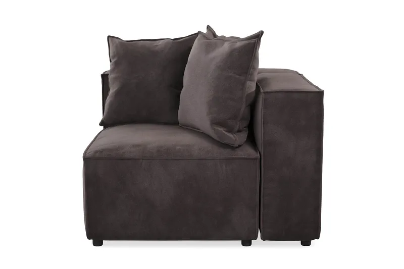Cubo 1-sits Vänstermodul i Sammet 108 cm bred - Mörkgrå - Products - Möbler - Soffa - Modulsoffa - Övriga moduler till modulsoffa