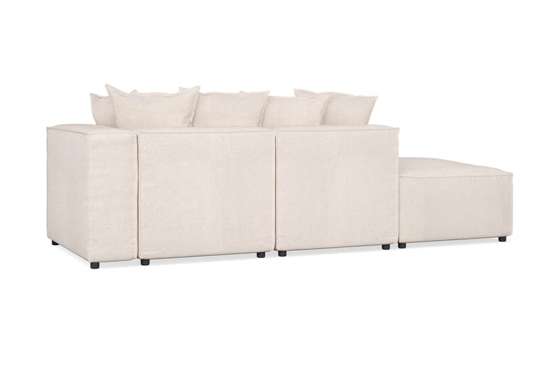 Cubo 3-sits Djup Modulsoffa + Fotpall i Tyg - Beige - Products - Möbler - Soffa - Modulsoffa - Komplett modulsoffa