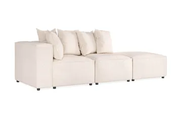 Cubo 3-sits Djup Modulsoffa + Fotpall i Tyg - Beige - Products - Möbler - Soffa - Modulsoffa - Komplett modulsoffa