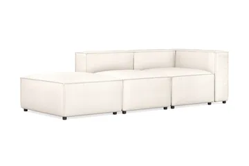 Cubo 3-sits Djup Modulsoffa + Fotpall i Tyg - Vit - Products - Möbler - Soffa - Modulsoffa - Komplett modulsoffa