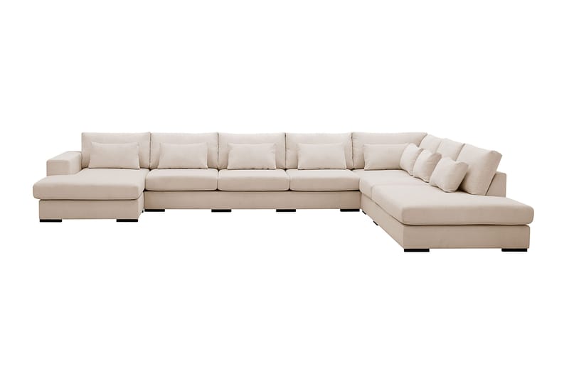 Grande Stor 7-sits U-Soffa med Divan Vänster - Beige Manchester - Products - Möbler - Soffa - Modulsoffa - Komplett modulsoffa
