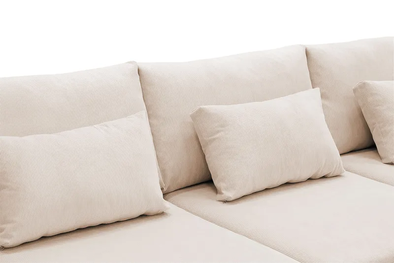 Grande Stor 7-sits U-Soffa med Divan Vänster - Beige Manchester - Products - Möbler - Soffa - Modulsoffa - Komplett modulsoffa