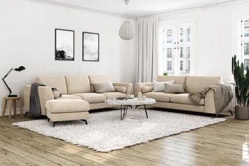 Ocean Lyx 3-sits Sammetssoffa - Beige - Products - Möbler - Soffa - 3 sits soffa
