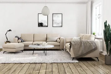 Ocean Lyx 3-sits Sammetssoffa - Beige - Products - Möbler - Soffa - 3 sits soffa