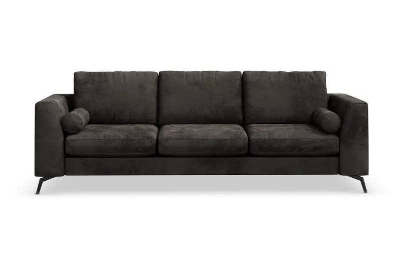 Ocean Lyx 3-sits Sammetssoffa - Mörkgrå - Products - Möbler - Soffa - 3 sits soffa