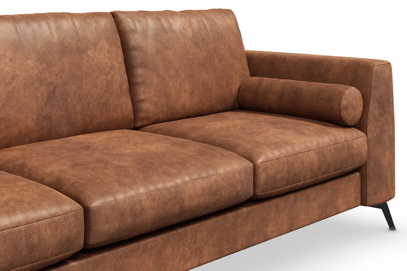 Ocean Lyx 3-sits Soffa i Konstläder - Brun - Products - Möbler - Soffa - 3 sits soffa