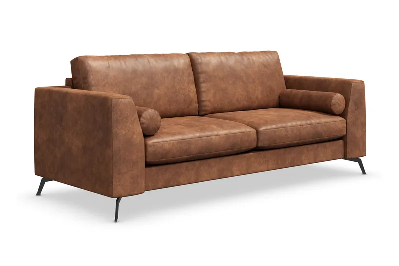 Ocean Lyx 3-sits Soffa i Konstläder - Brun - Products - Möbler - Soffa - 2 sits soffa