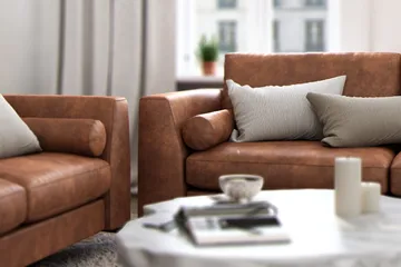 Ocean Lyx 3-sits Soffa i Konstläder - Brun - Products - Möbler - Soffa - 3 sits soffa