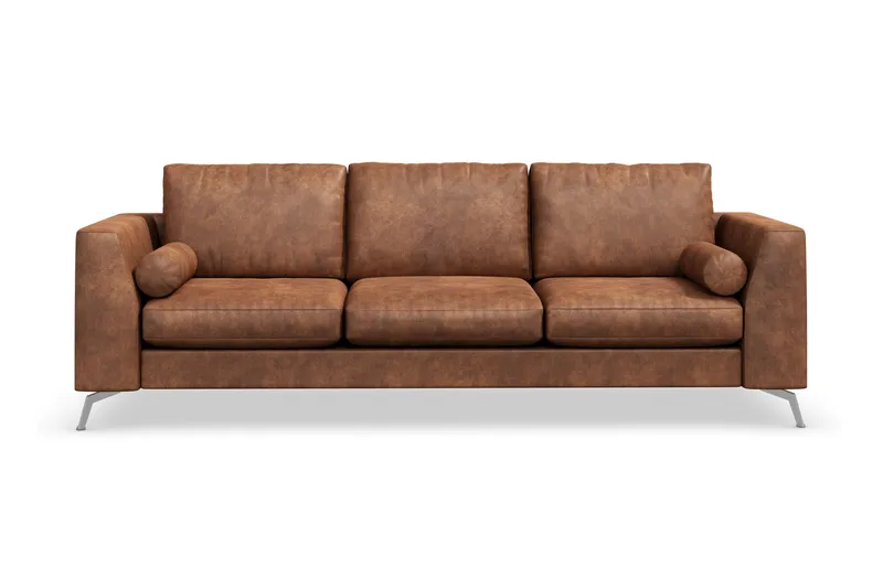 Ocean Lyx 3-sits Soffa i Konstläder - Brun - Products - Möbler - Soffa - 3 sits soffa
