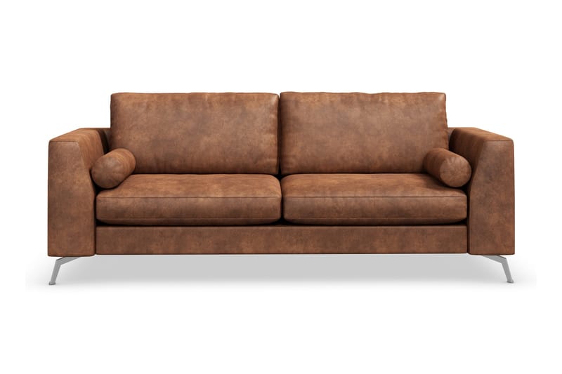 Ocean Lyx 3-sits Soffa i Konstläder - Brun - Products - Möbler - Soffa - 2 sits soffa
