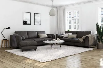 Ocean Lyx 3-sits Soffa i Konstläder - Mörkgrå - Products - Möbler - Soffa - 3 sits soffa