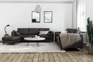 Ocean Lyx 3-sits Soffa i Konstläder - Svart - Products - Möbler - Soffa - 2 sits soffa