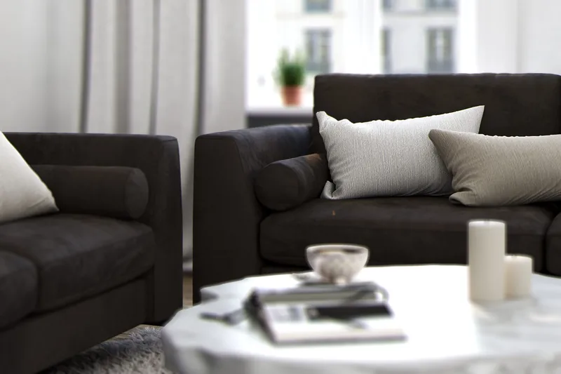 Ocean Lyx 3-sits Soffa - Mörkgrå/Sammet - Products - Möbler - Soffa - 2 sits soffa