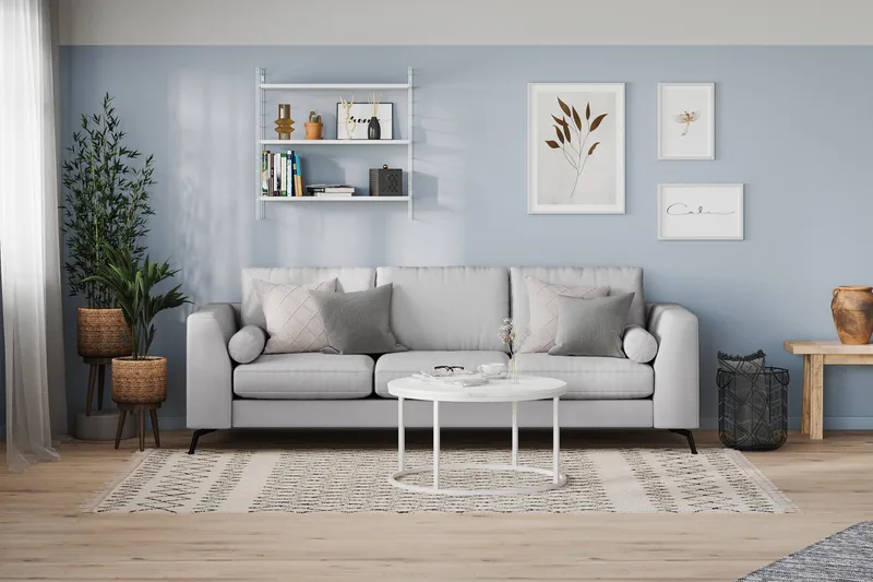 Ocean Lyx 3-sits Tygsoffa - Grå - Products - Möbler - Soffa - 4 sits soffa