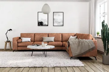 Ocean Lyx 5-sits Vändbar L-formad Hörnsoffa i Konstläder - Brun - Products - Möbler - Soffa - Hörnsoffa
