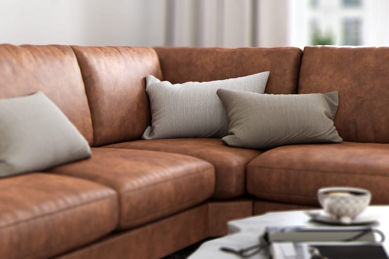Ocean Lyx 5-sits Vändbar L-formad Hörnsoffa i Konstläder - Brun - Products - Möbler - Soffa - Hörnsoffa