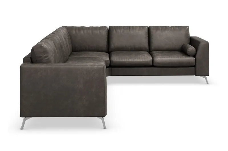 Ocean Lyx 5-sits Vändbar L-formad Hörnsoffa i Konstläder - Mörkgrå - Products - Möbler - Soffa - Hörnsoffa